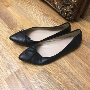 J Crew Black Pointed Toe Ballet Flats